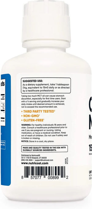 NUTRICOST - Nutricost C8 MCT Oil 32 Servicios 15Ml. - The Red Vitamin MX - Suplementos Alimenticios - {{ shop.shopifyCountryName }}