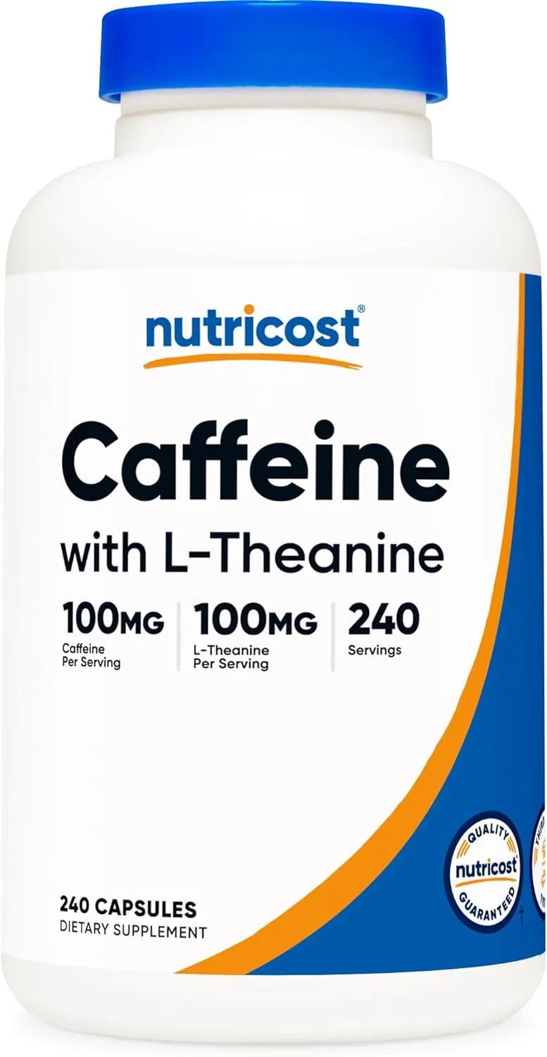 NUTRICOST - Nutricost Caffeine with L-Theanine 100Mg. 240 Capsulas - The Red Vitamin MX - Suplementos Alimenticios - {{ shop.shopifyCountryName }}