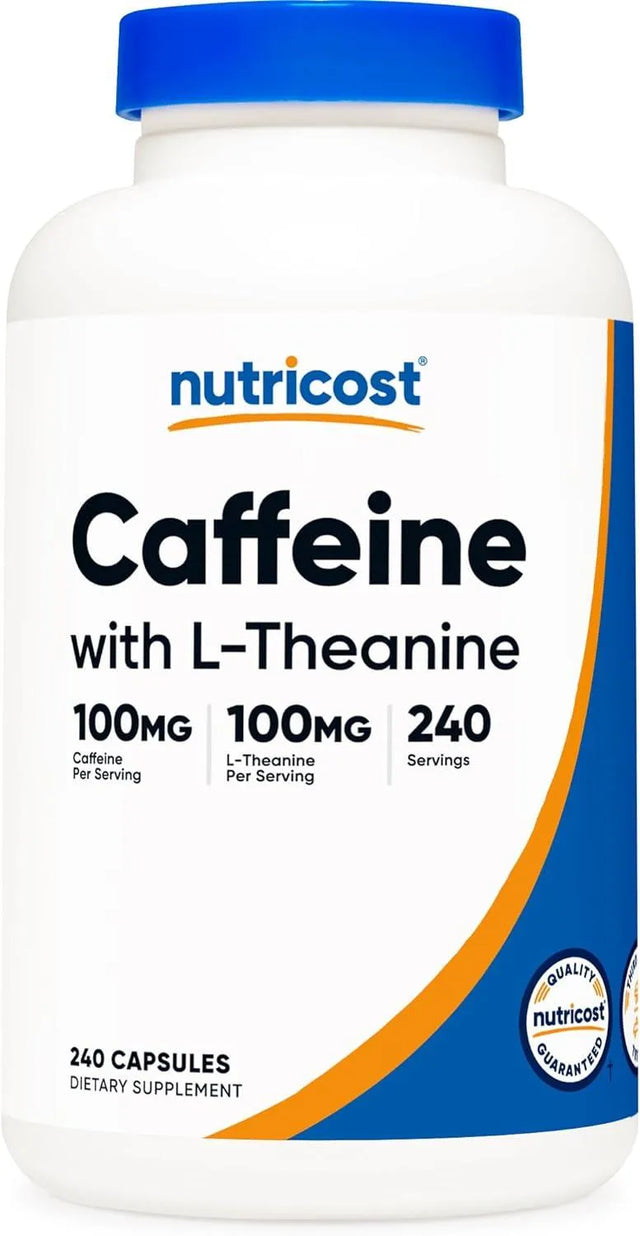 NUTRICOST - Nutricost Caffeine with L-Theanine 100Mg. 240 Capsulas - The Red Vitamin MX - Suplementos Alimenticios - {{ shop.shopifyCountryName }}