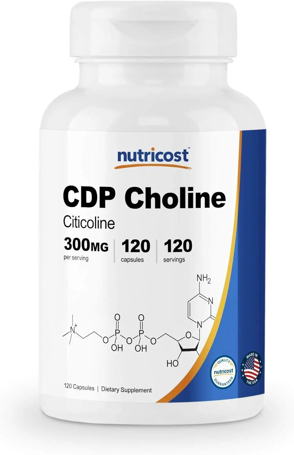 NUTRICOST - Nutricost CDP Choline (Citicoline) 300Mg. 120 Capsulas - The Red Vitamin MX - Suplementos Alimenticios - {{ shop.shopifyCountryName }}