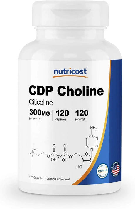 NUTRICOST - Nutricost CDP Choline (Citicoline) 300Mg. 120 Capsulas - The Red Vitamin MX - Suplementos Alimenticios - {{ shop.shopifyCountryName }}