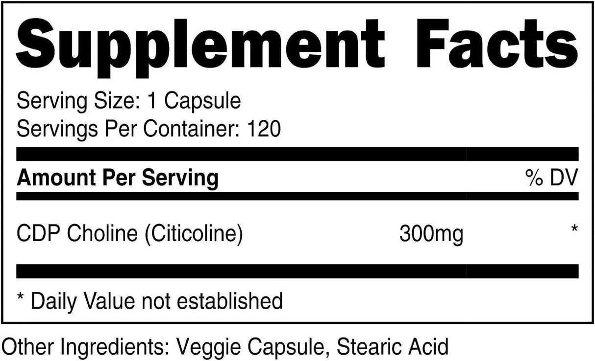 NUTRICOST - Nutricost CDP Choline (Citicoline) 300Mg. 120 Capsulas - The Red Vitamin MX - Suplementos Alimenticios - {{ shop.shopifyCountryName }}