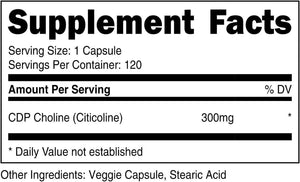 NUTRICOST - Nutricost CDP Choline (Citicoline) 300Mg. 120 Capsulas - The Red Vitamin MX - Suplementos Alimenticios - {{ shop.shopifyCountryName }}