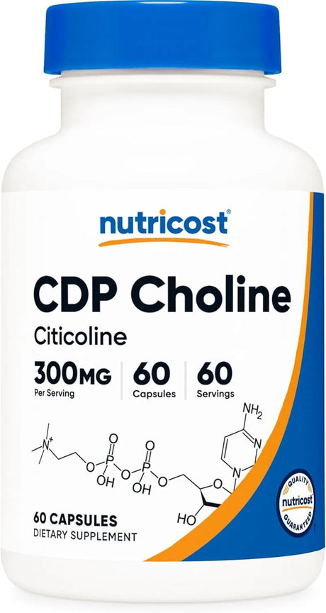 NUTRICOST - Nutricost CDP Choline (Citicoline) 300Mg. 60 Capsulas - The Red Vitamin MX - Suplementos Alimenticios - {{ shop.shopifyCountryName }}