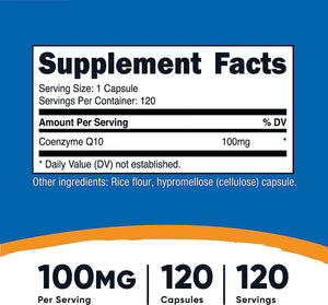 NUTRICOST - Nutricost CoQ10 100Mg. 120 Capsulas - The Red Vitamin MX - Suplementos Alimenticios - {{ shop.shopifyCountryName }}