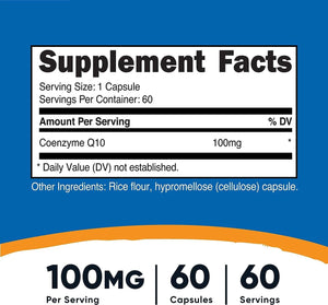 NUTRICOST - Nutricost CoQ10 100Mg. 60 Capsulas - The Red Vitamin MX - Suplementos Alimenticios - {{ shop.shopifyCountryName }}