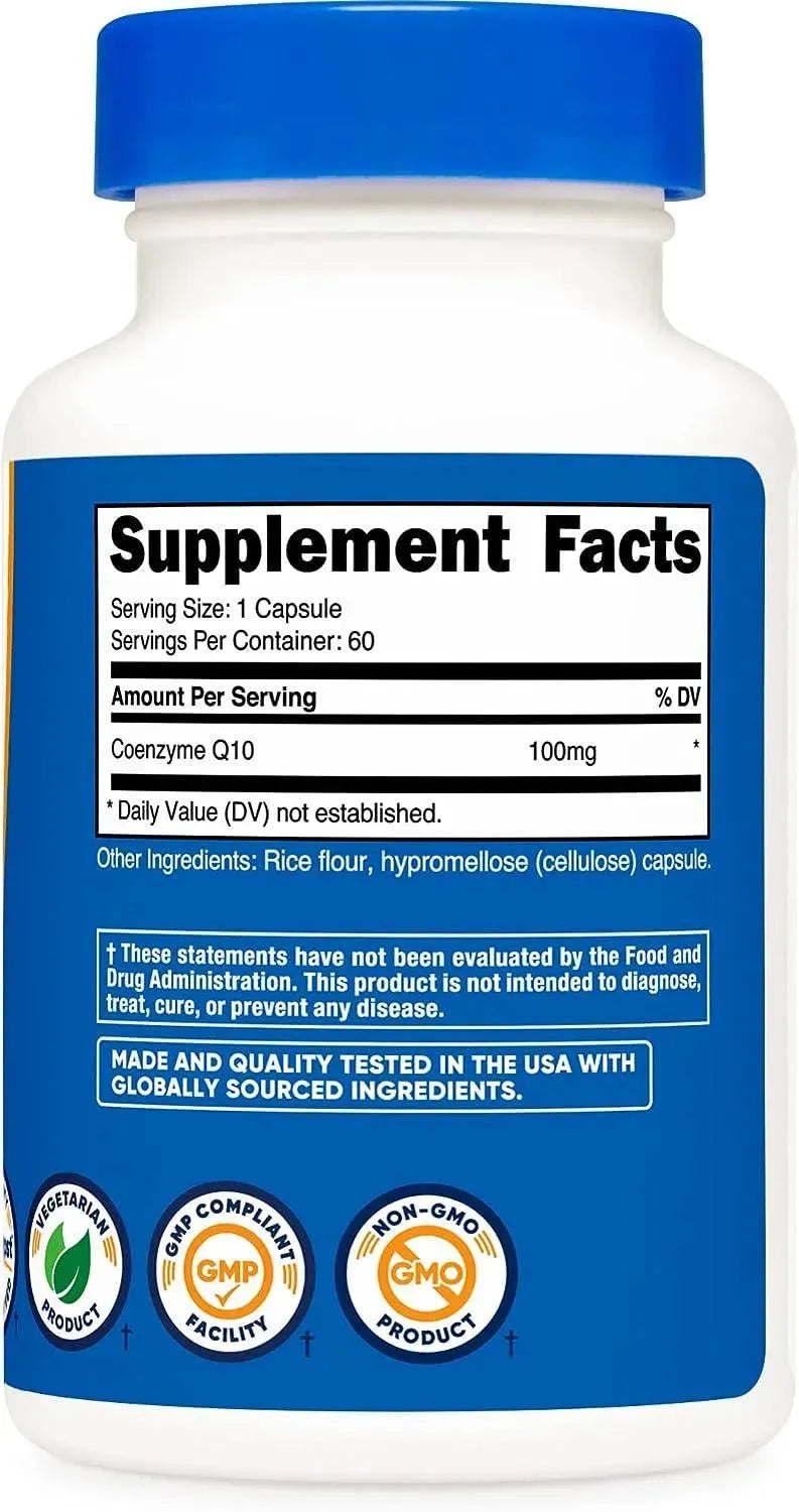 NUTRICOST - Nutricost CoQ10 100Mg. 60 Capsulas - The Red Vitamin MX - Suplementos Alimenticios - {{ shop.shopifyCountryName }}