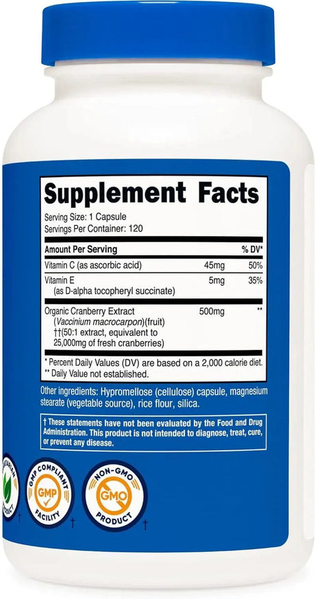 NUTRICOST - Nutricost Cranberry Extract 25,000Mg. 120 Capsulas - The Red Vitamin MX - Suplementos Alimenticios - {{ shop.shopifyCountryName }}