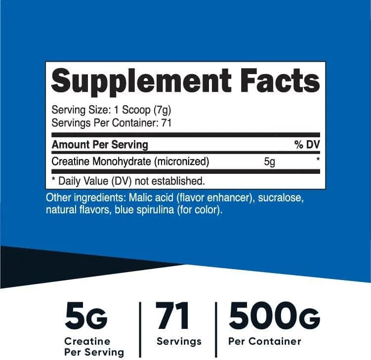 NUTRICOST - Nutricost Creatine Monohydrate Powder Blue Raspberry 71 Servicios 500Gr. - The Red Vitamin MX - Suplementos Alimenticios - {{ shop.shopifyCountryName }}