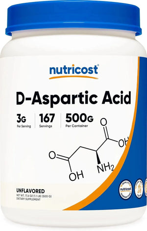 NUTRICOST - Nutricost D-Aspartic Acid (DAA) Powder 500Gr. - The Red Vitamin MX - Suplementos Alimenticios - {{ shop.shopifyCountryName }}