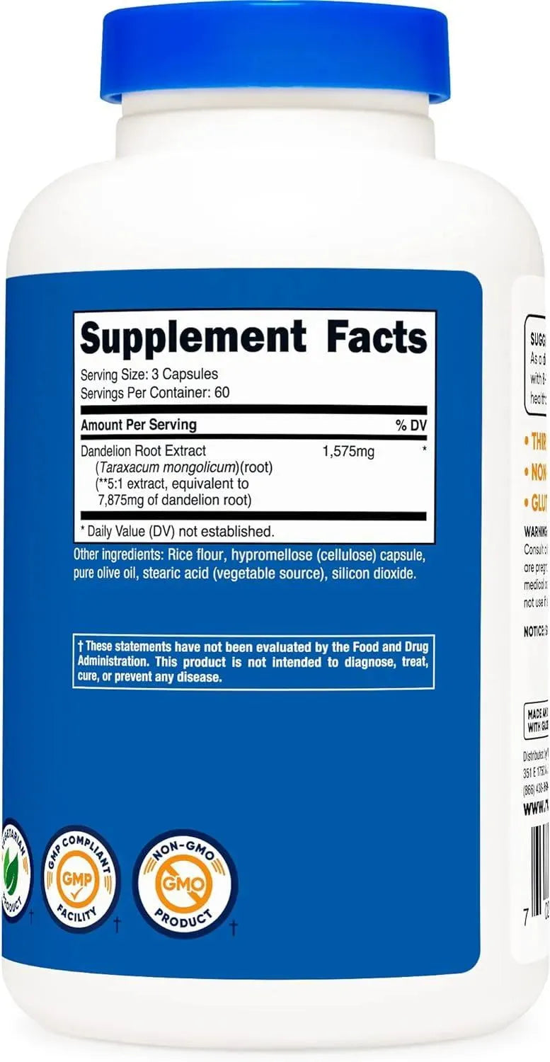 NUTRICOST - Nutricost Dandelion Root Extract 525Mg. 180 Capsulas 2 Pack - The Red Vitamin MX - Suplementos Alimenticios - {{ shop.shopifyCountryName }}
