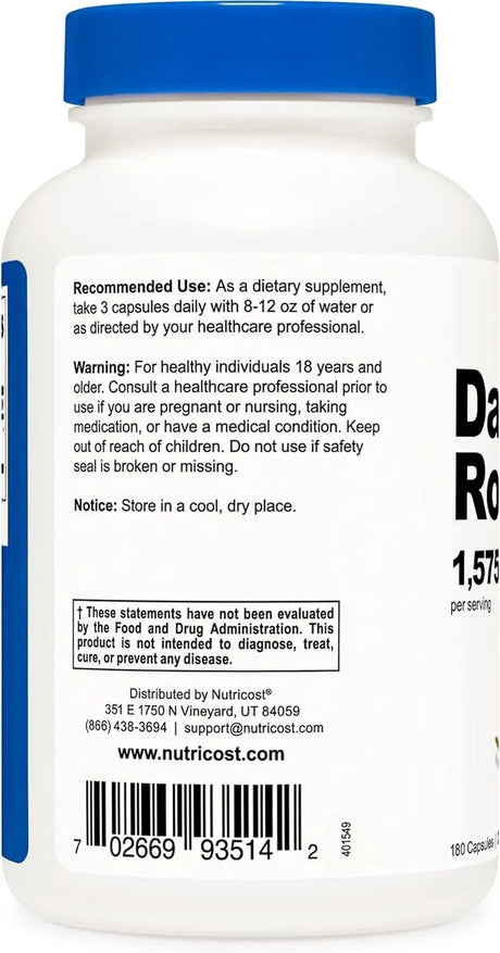 NUTRICOST - Nutricost Dandelion Root Extract 525Mg. 180 Capsulas 3 Pack - The Red Vitamin MX - Suplementos Alimenticios - {{ shop.shopifyCountryName }}