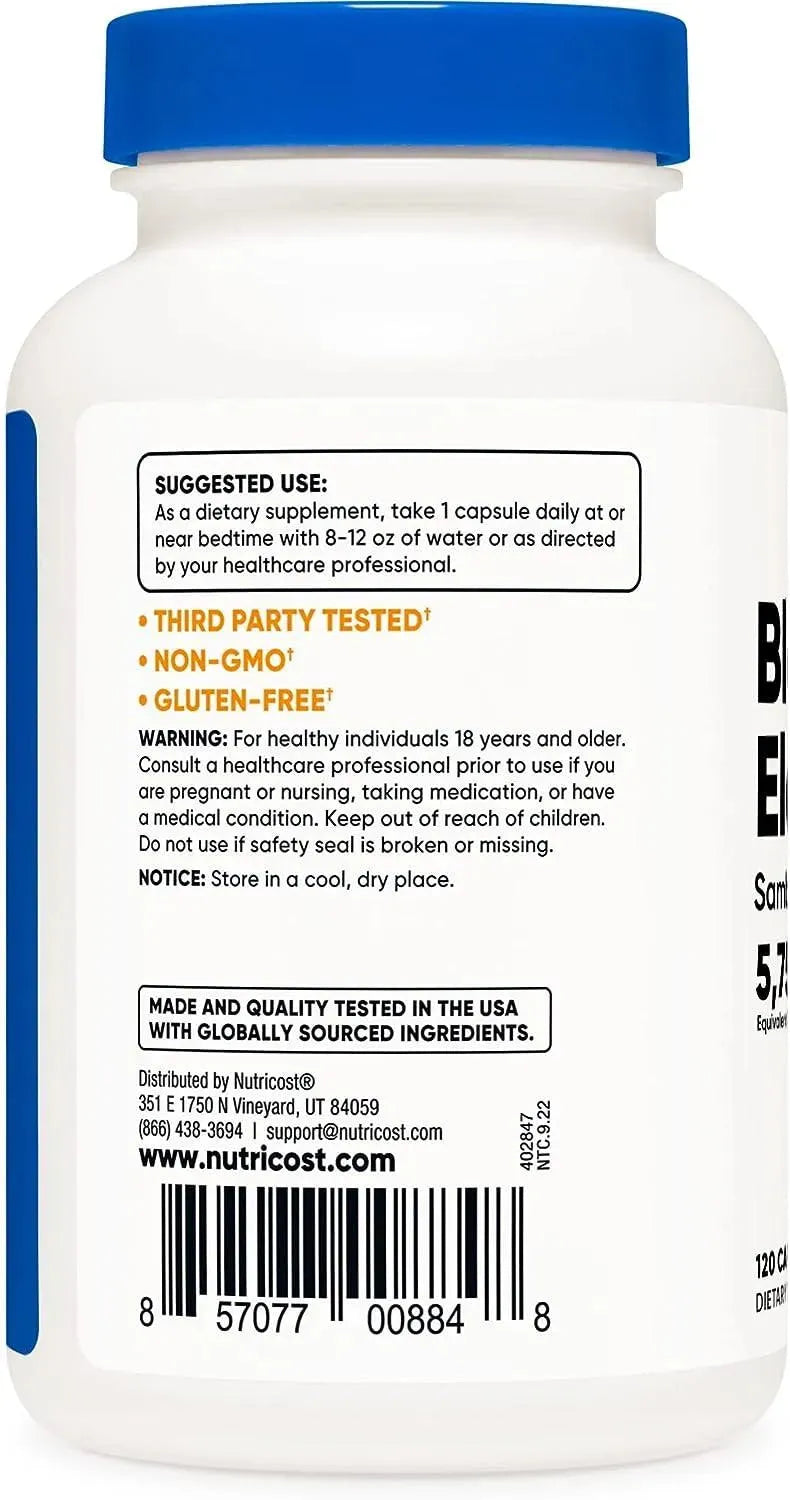 NUTRICOST - Nutricost Elderberry Capsules 575Mg. 120 Capsulas - The Red Vitamin MX - Suplementos Alimenticios - {{ shop.shopifyCountryName }}