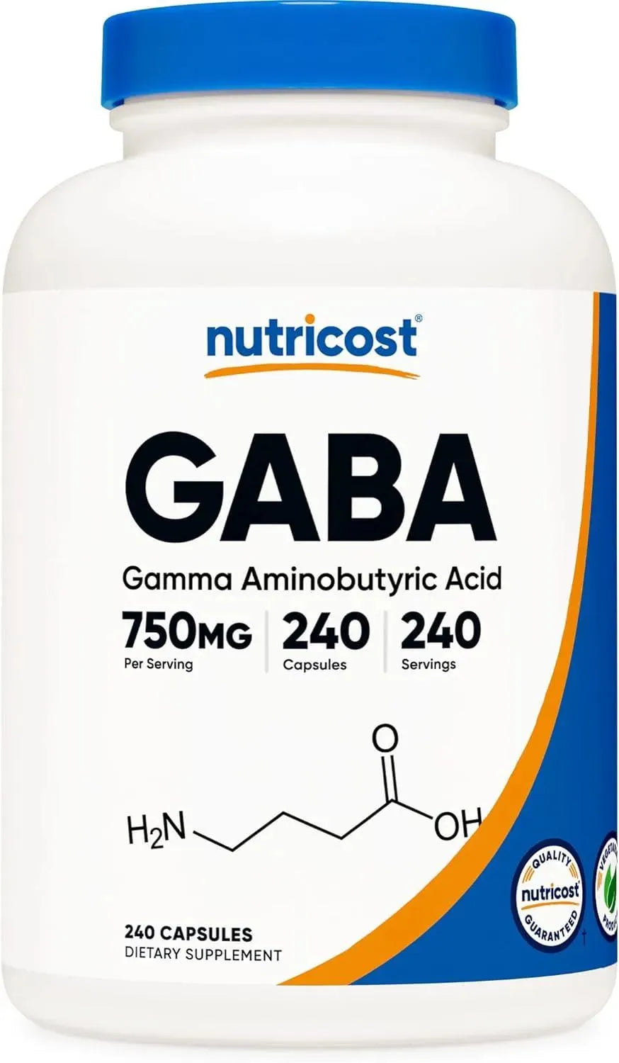NUTRICOST - Nutricost GABA (Gamma Aminobutyric Acid) 750Mg. 240 Capsulas - The Red Vitamin MX - Suplementos Alimenticios - {{ shop.shopifyCountryName }}
