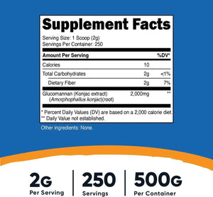 NUTRICOST - Nutricost Glucomannan Powder 500Gr. - The Red Vitamin MX - Suplementos Alimenticios - {{ shop.shopifyCountryName }}