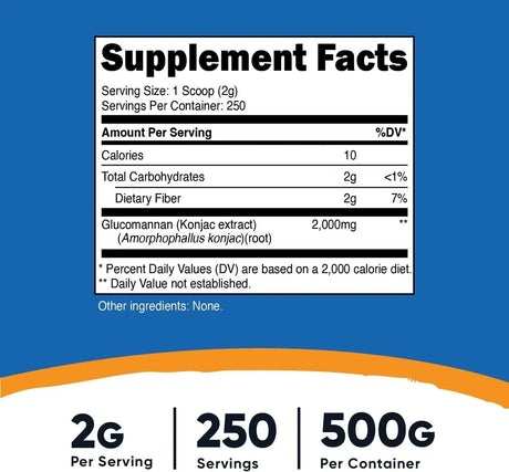 NUTRICOST - Nutricost Glucomannan Powder 500Gr. - The Red Vitamin MX - Suplementos Alimenticios - {{ shop.shopifyCountryName }}