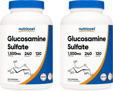 NUTRICOST - Nutricost Glucosamine Sulfate 750Mg. 240 Capsulas 2 Pack - The Red Vitamin MX - Suplementos Alimenticios - {{ shop.shopifyCountryName }}