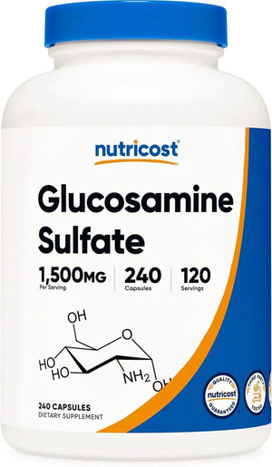 NUTRICOST - Nutricost Glucosamine Sulfate 750Mg. 240 Capsulas - The Red Vitamin MX - Suplementos Alimenticios - {{ shop.shopifyCountryName }}