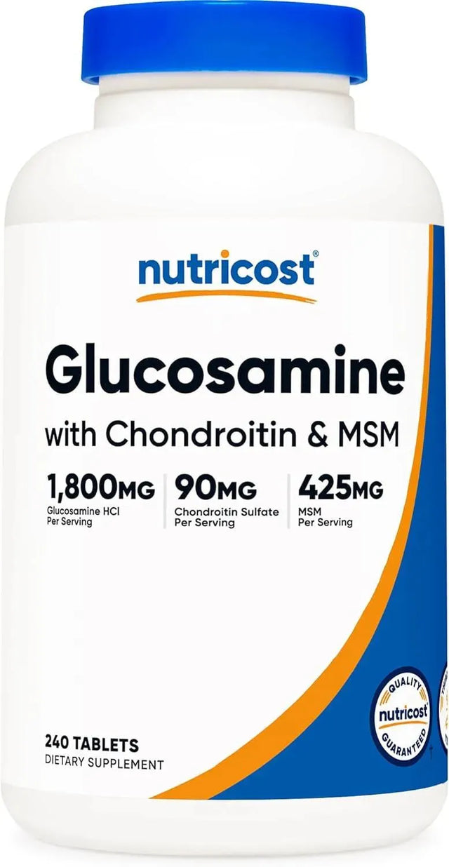 NUTRICOST - Nutricost Glucosamine with Chondroitin & MSM 1800Mg. 240 Tabletas - The Red Vitamin MX - Suplementos Alimenticios - {{ shop.shopifyCountryName }}