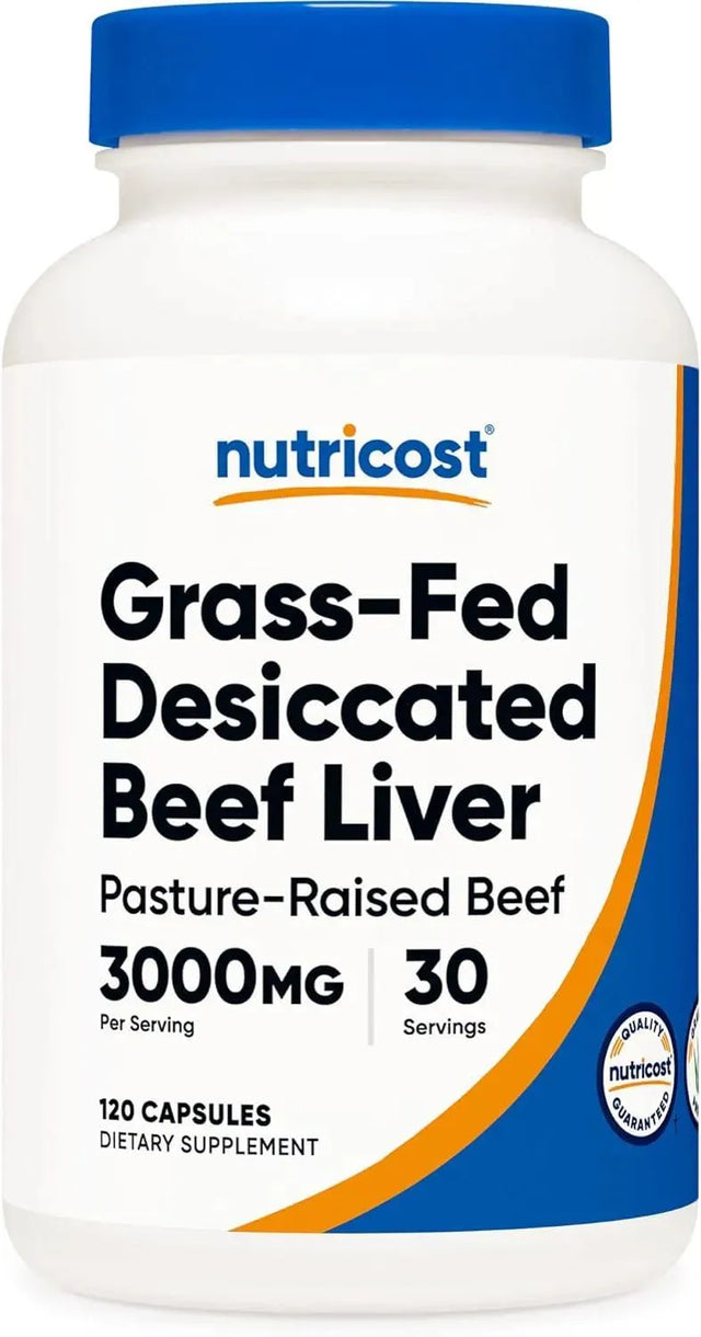 NUTRICOST - Nutricost Grass Fed Desiccated Beef Liver 3000Mg. 120 Capsulas - The Red Vitamin MX - Suplementos Alimenticios - {{ shop.shopifyCountryName }}