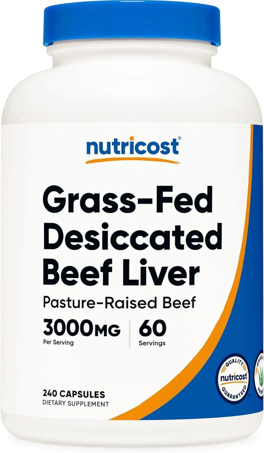 NUTRICOST - Nutricost Grass Fed Desiccated Beef Liver 3000Mg. 240 Capsulas - The Red Vitamin MX - Suplementos Alimenticios - {{ shop.shopifyCountryName }}