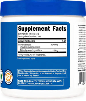 NUTRICOST - Nutricost Guarana Extract Powder 100Gr. - The Red Vitamin MX - Suplementos Alimenticios - {{ shop.shopifyCountryName }}