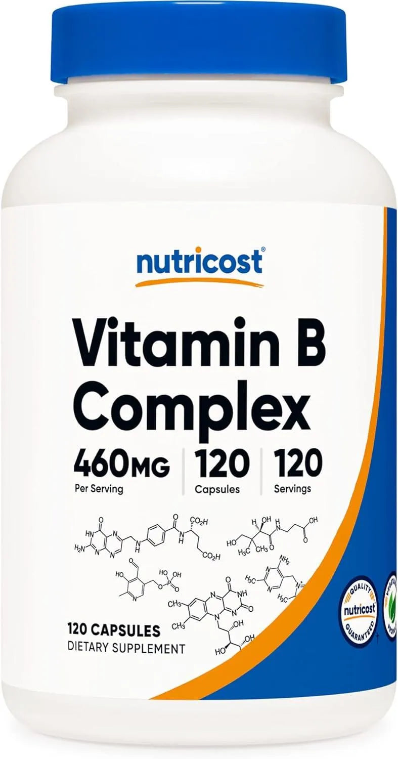 NUTRICOST - Nutricost High Potency Vitamin B Complex 120 Capsulas - The Red Vitamin MX - Suplementos Alimenticios - {{ shop.shopifyCountryName }}