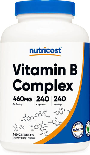 NUTRICOST - Nutricost High Potency Vitamin B Complex 240 Capsulas - The Red Vitamin MX - Suplementos Alimenticios - {{ shop.shopifyCountryName }}