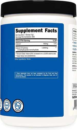 NUTRICOST - Nutricost HMB Powder 250Gr. - The Red Vitamin MX - Suplementos Alimenticios - {{ shop.shopifyCountryName }}