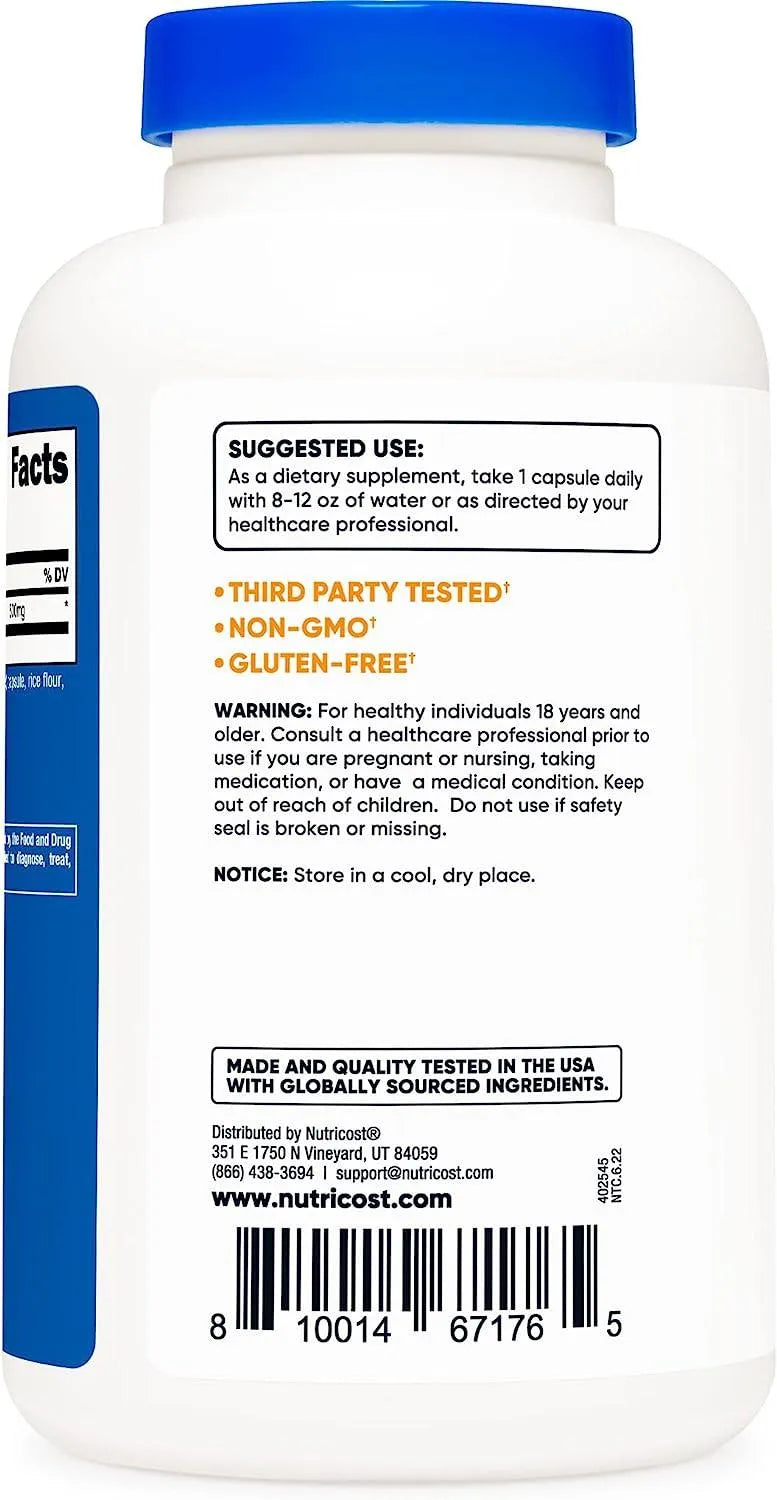 NUTRICOST - Nutricost Inositol as Myo-Inositol 500Mg. 240 Capsulas - The Red Vitamin MX - Suplementos Alimenticios - {{ shop.shopifyCountryName }}