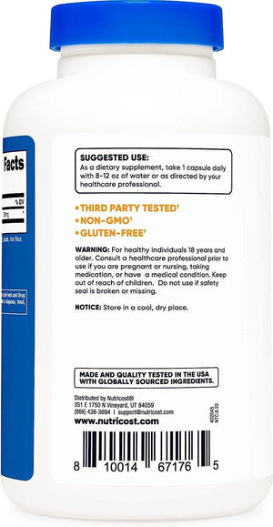 NUTRICOST - Nutricost Inositol as Myo-Inositol 500Mg. 240 Capsulas - The Red Vitamin MX - Suplementos Alimenticios - {{ shop.shopifyCountryName }}