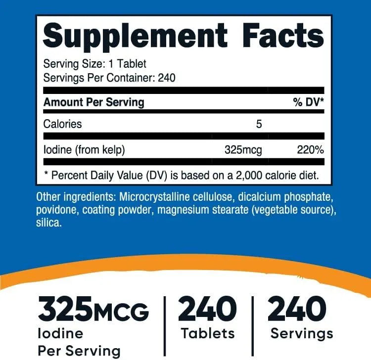 NUTRICOST - Nutricost Kelp Tablets 325Mcg. of Iodine 240 Tabletas - The Red Vitamin MX - Suplementos Alimenticios - {{ shop.shopifyCountryName }}