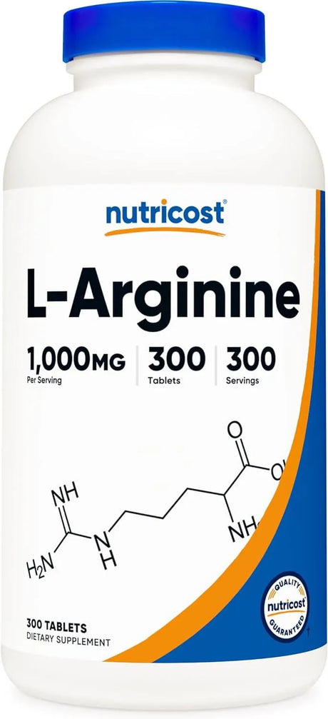 NUTRICOST - Nutricost L-Arginine 1000Mg. 300 Tabletas - The Red Vitamin MX - Suplementos Alimenticios - {{ shop.shopifyCountryName }}