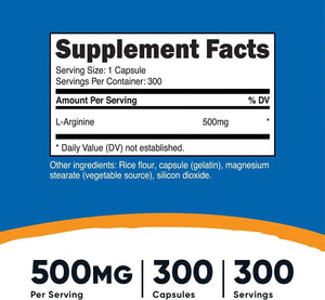 NUTRICOST - Nutricost L-Arginine 500Mg. 300 Capsulas 2 Pack - The Red Vitamin MX - Suplementos Alimenticios - {{ shop.shopifyCountryName }}