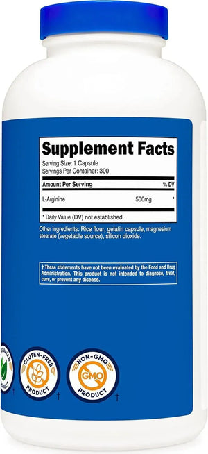 NUTRICOST - Nutricost L-Arginine 500Mg. 300 Capsulas 2 Pack - The Red Vitamin MX - Suplementos Alimenticios - {{ shop.shopifyCountryName }}