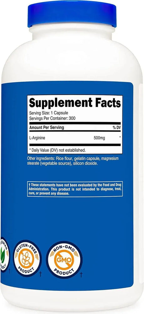 NUTRICOST - Nutricost L-Arginine 500Mg. 300 Capsulas 3 Pack - The Red Vitamin MX - Suplementos Alimenticios - {{ shop.shopifyCountryName }}