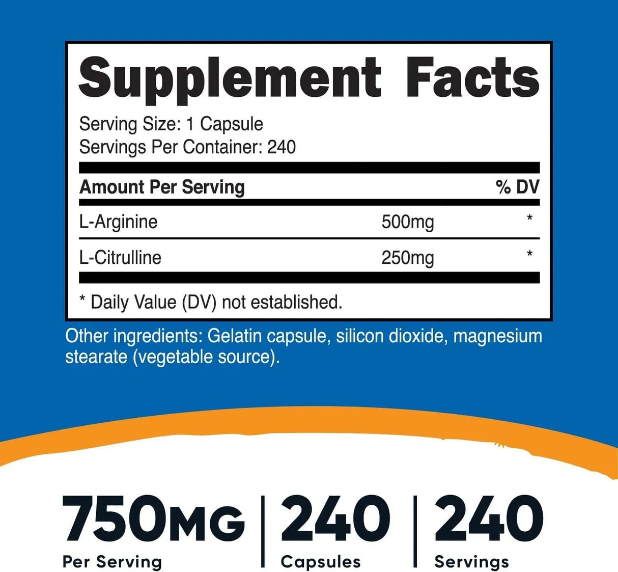 NUTRICOST - Nutricost L-Arginine L-Citrulline Complex 750Mg. 240 Capsulas 2 Pack - The Red Vitamin MX - Suplementos Alimenticios - {{ shop.shopifyCountryName }}