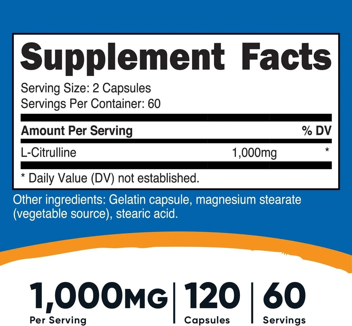NUTRICOST - Nutricost L-Citrulline 1000Mg. 120 Capsulas - The Red Vitamin MX - Suplementos Alimenticios - {{ shop.shopifyCountryName }}