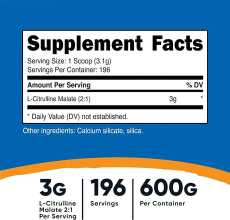 NUTRICOST - Nutricost L-Citrulline Malate (2:1) Powder 600Gr. - The Red Vitamin MX - Suplementos Alimenticios - {{ shop.shopifyCountryName }}