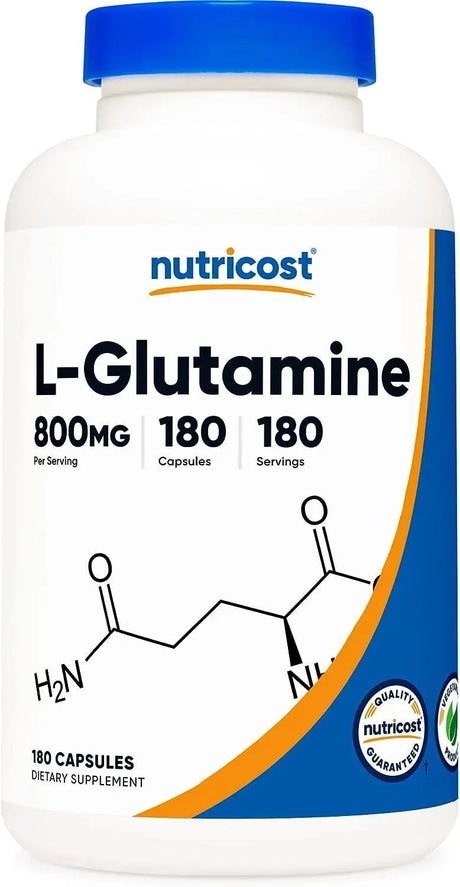 NUTRICOST - Nutricost L-Glutamine 800Mg. 180 Capsulas - The Red Vitamin MX - Suplementos Alimenticios - {{ shop.shopifyCountryName }}