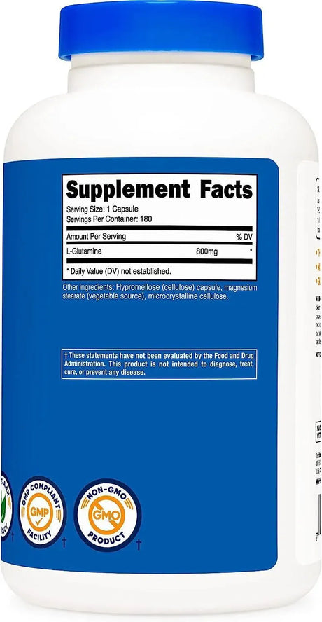 NUTRICOST - Nutricost L-Glutamine 800Mg. 180 Capsulas - The Red Vitamin MX - Suplementos Alimenticios - {{ shop.shopifyCountryName }}