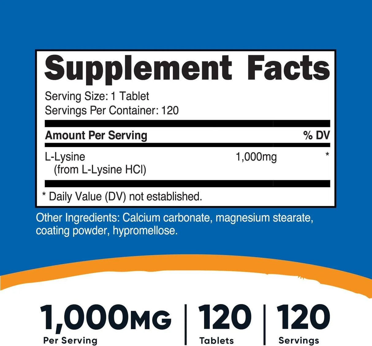 NUTRICOST - Nutricost L-Lysine 1000Mg. 120 Tabletas - The Red Vitamin MX - Suplementos Alimenticios - {{ shop.shopifyCountryName }}