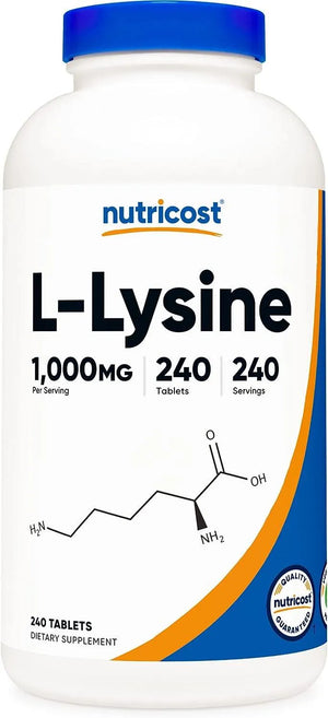 NUTRICOST - Nutricost L-Lysine 1000Mg. 240 Tabletas - The Red Vitamin MX - Suplementos Alimenticios - {{ shop.shopifyCountryName }}