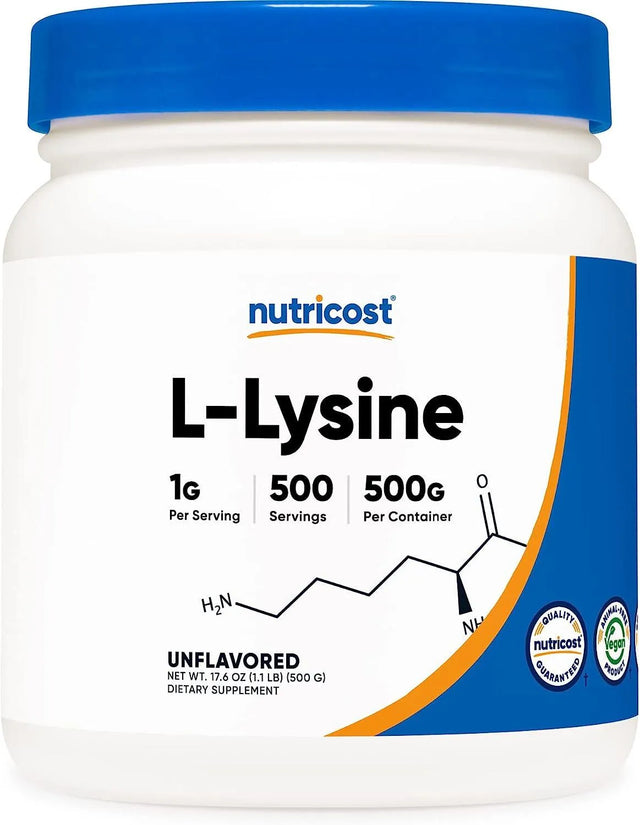 NUTRICOST - Nutricost L-Lysine Powder 500 Servicios 500Gr. - The Red Vitamin MX - Suplementos Alimenticios - {{ shop.shopifyCountryName }}