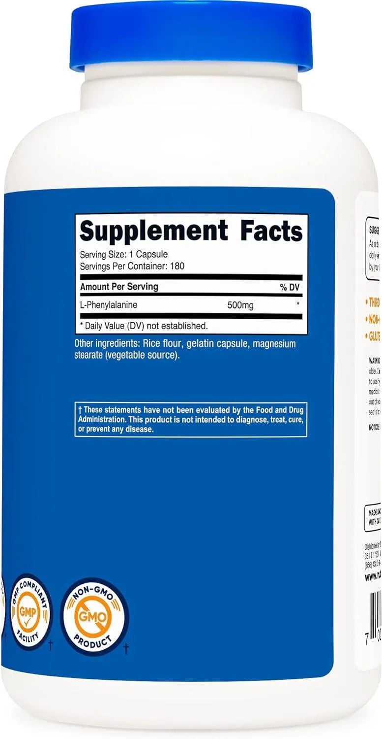 NUTRICOST - Nutricost L-Phenylalanine 500Mg. 180 Capsulas 2 Pack - The Red Vitamin MX - Suplementos Alimenticios - {{ shop.shopifyCountryName }}