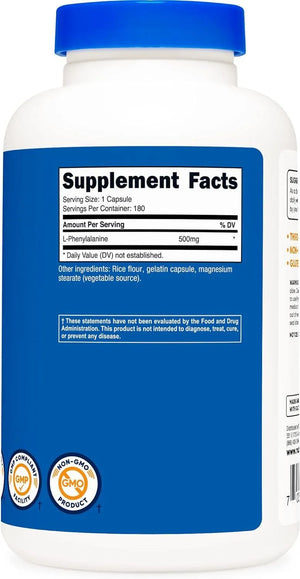 NUTRICOST - Nutricost L-Phenylalanine 500Mg. 180 Capsulas 3 Pack - The Red Vitamin MX - Suplementos Alimenticios - {{ shop.shopifyCountryName }}