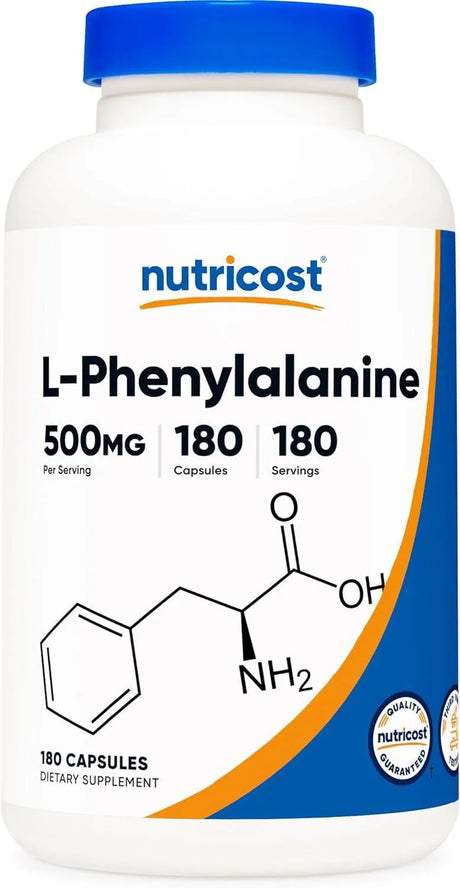 NUTRICOST - Nutricost L-Phenylalanine 500Mg. 180 Capsulas - The Red Vitamin MX - Suplementos Alimenticios - {{ shop.shopifyCountryName }}