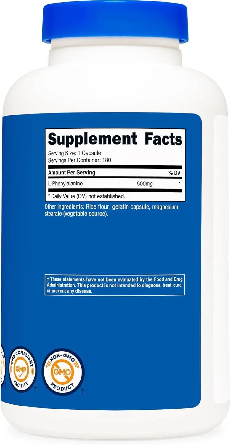 NUTRICOST - Nutricost L-Phenylalanine 500Mg. 180 Capsulas - The Red Vitamin MX - Suplementos Alimenticios - {{ shop.shopifyCountryName }}