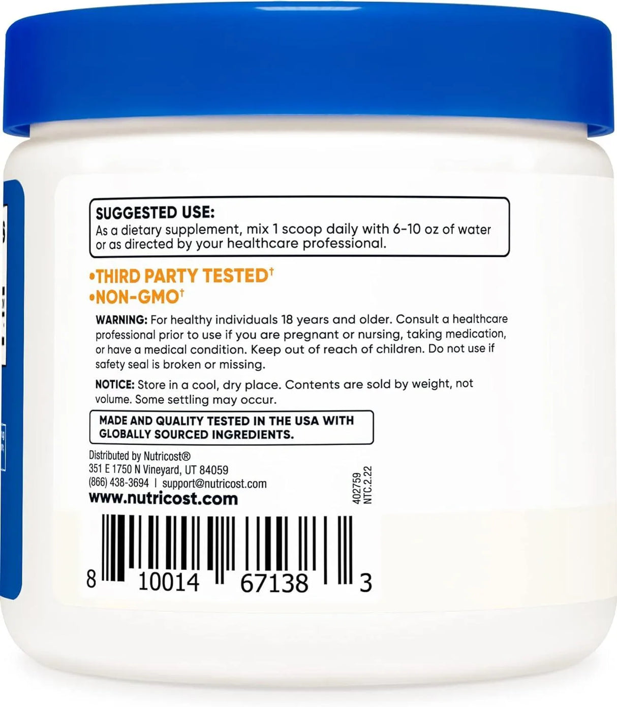 NUTRICOST - Nutricost L-Serine Powder 2000Mg. 227Gr. - The Red Vitamin MX - Suplementos Alimenticios - {{ shop.shopifyCountryName }}