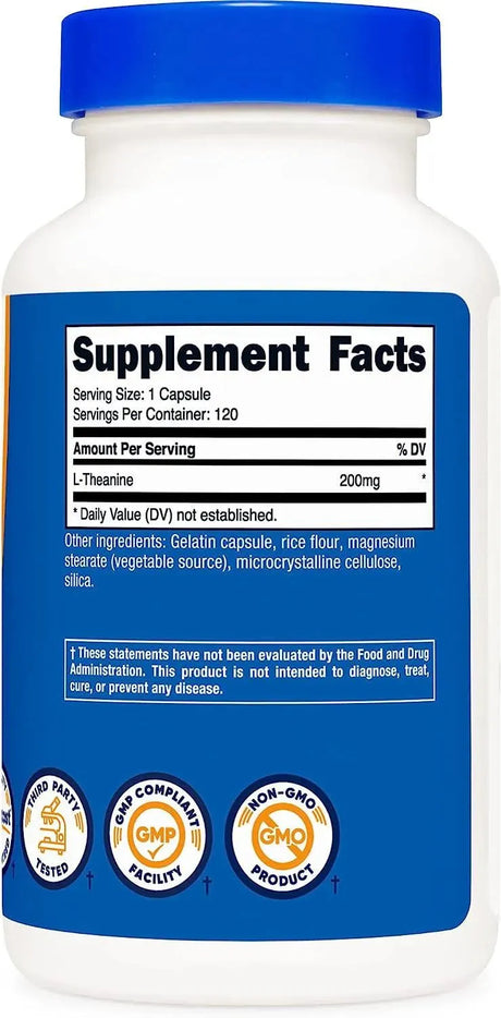 NUTRICOST - Nutricost L-Theanine 200Mg. 120 Capsulas - The Red Vitamin MX - Suplementos Alimenticios - {{ shop.shopifyCountryName }}
